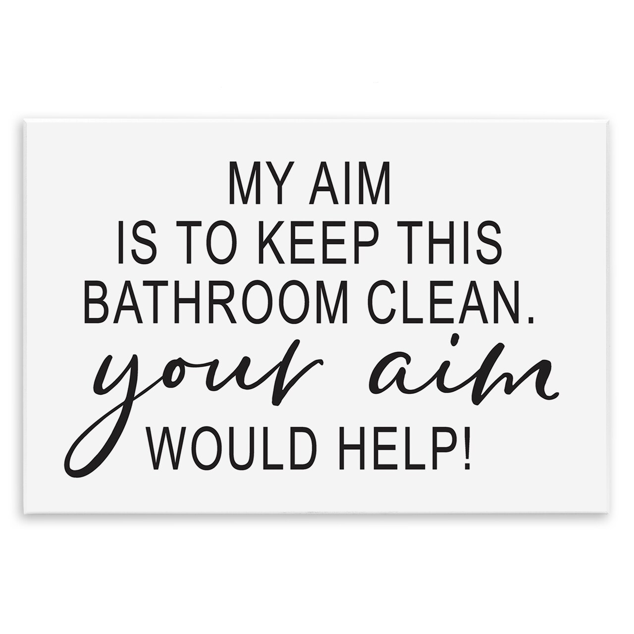 Stupell Industries Bathroom Aim Humorous Typography Washroom Signage Wall Plaque Design By Lettered and Lined